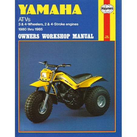 Yamaha ATVs Haynes Repair Manual covering 3 and 4 wheelers 2 and 4 stroke engines for 1980 thru 1985.