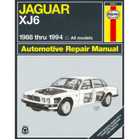 Jaguar XJ6 Haynes Repair Manual covering Jaguar XJ6 Vanden Plas and Sovereign models (1988 thru 1994)