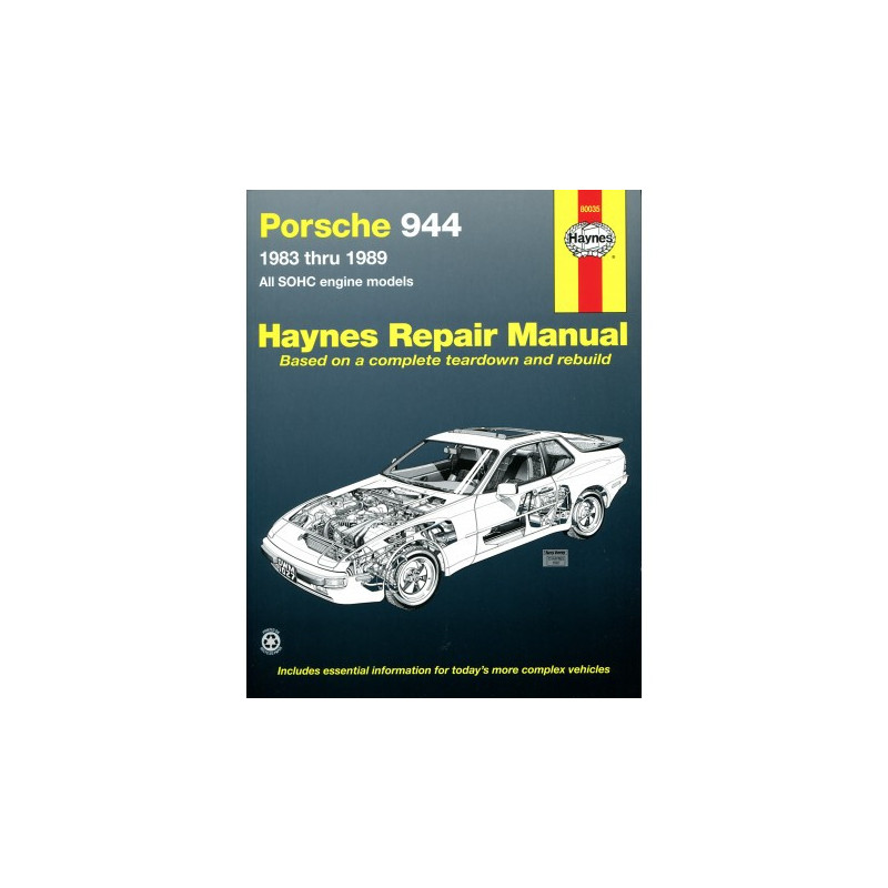 Porsche 944 Haynes Repair Manual for 1983 thru 1989 covering 4-cylinder engine including Turbo (does not include 94