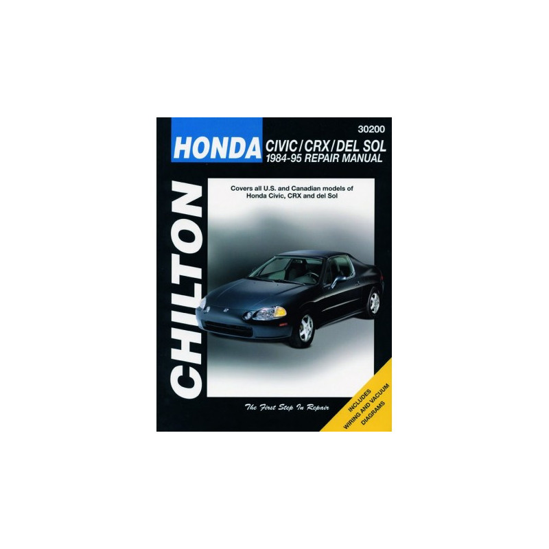 Honda Chilton Repair Manual for 1984-95 covering all models of Honda Civic CRX and del Sol