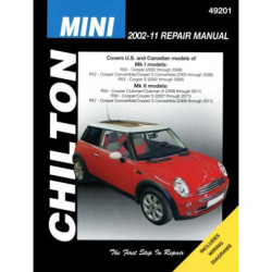 Mini Chilton Repair Manual covering R50 Cooper (2000-06) R52 Cooper Convertible/Cooper S Convertible (2005-08) R53